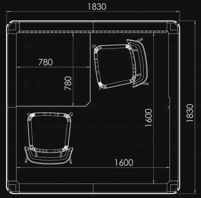 Octacell 2X2 säkerhetsrum