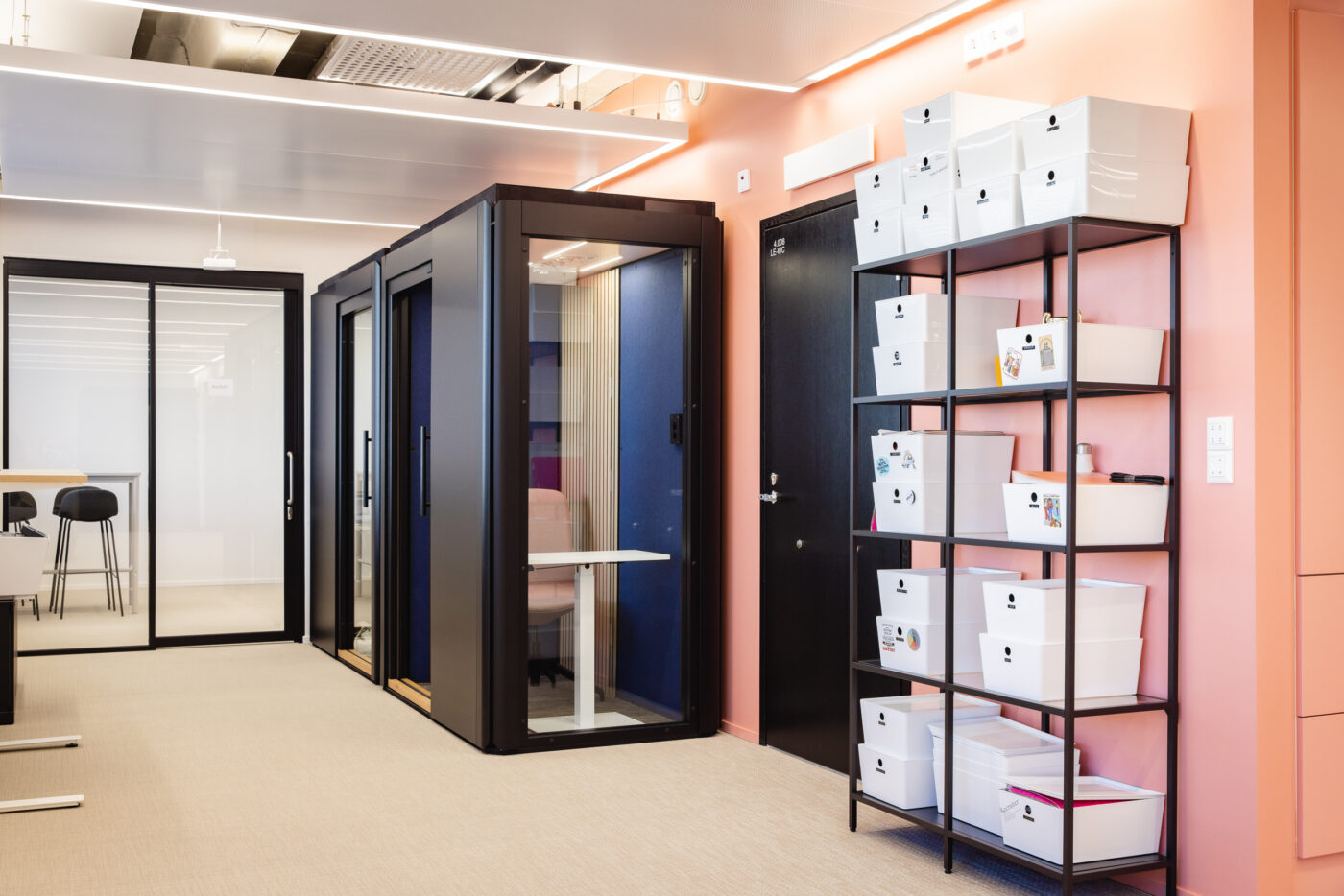 Octacell 2X1 office pods in a office setting