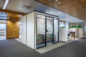 Octacell 3X1 meeting pod at Vaisala headquarters in Vantaa