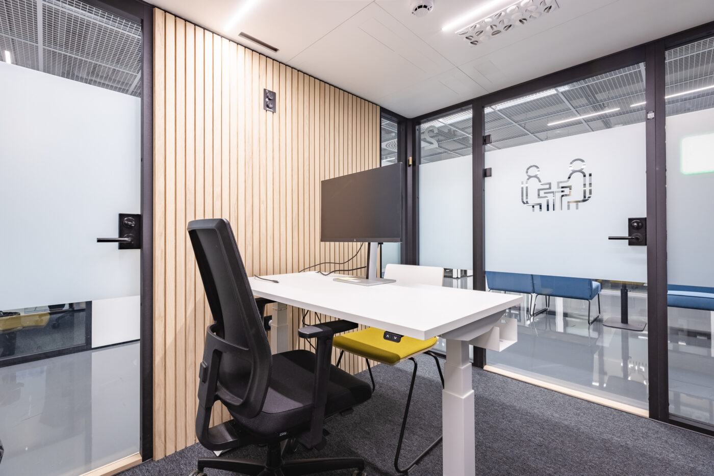 Interior of a sound-insulated customer service room